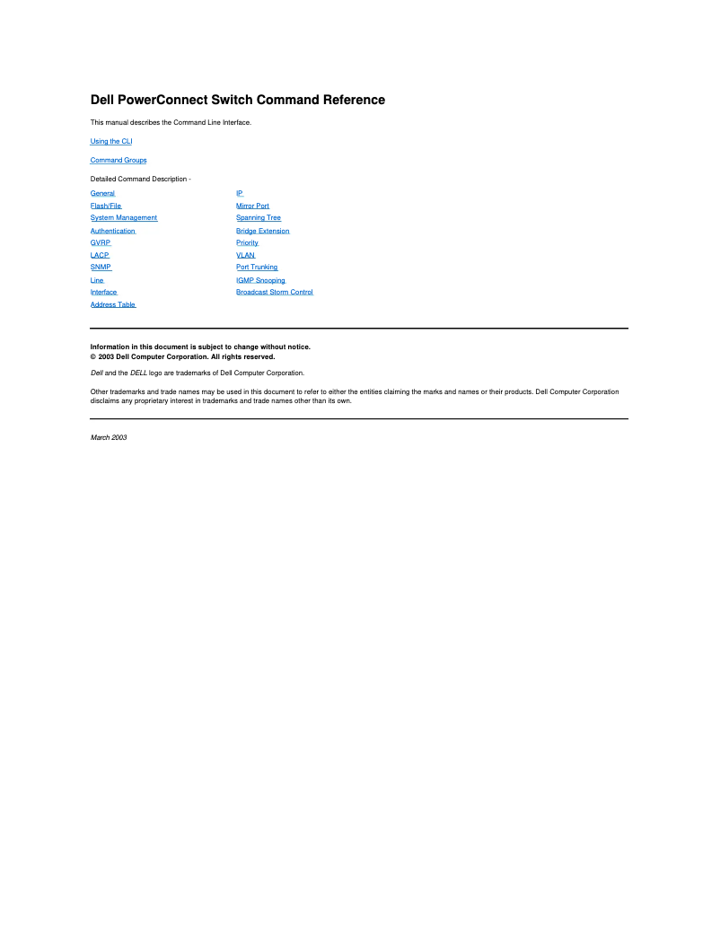 Page 1 de la notice Manuel utilisateur Dell PowerConnect 5224