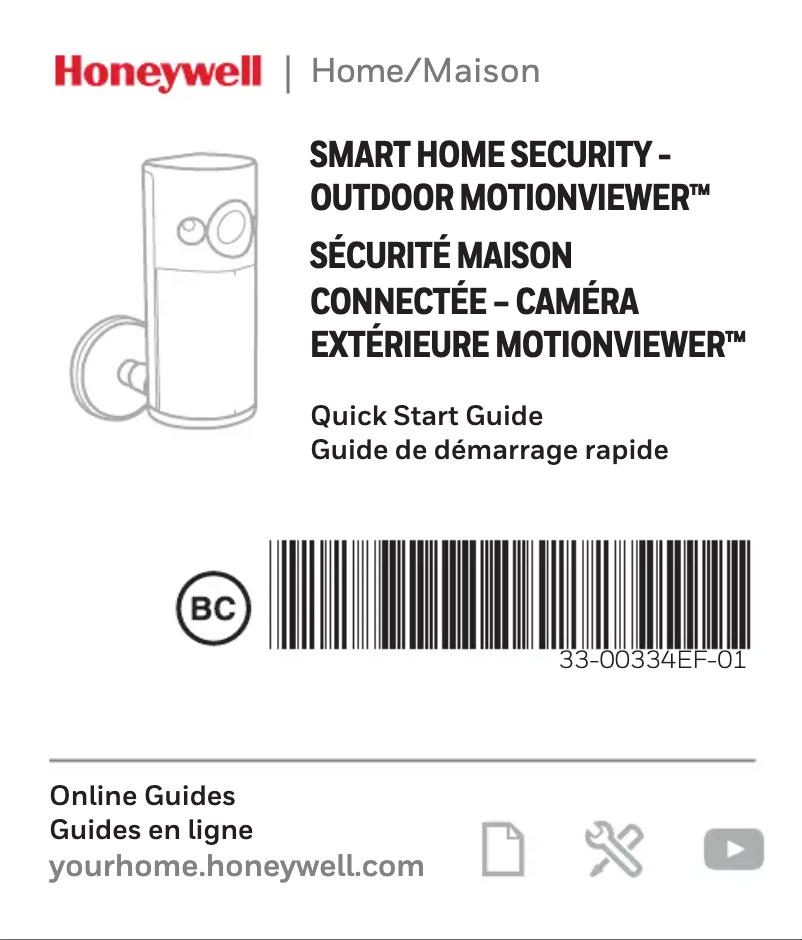 Page n°1 - Manuel utilisateur Honeywell RCHSOMV1