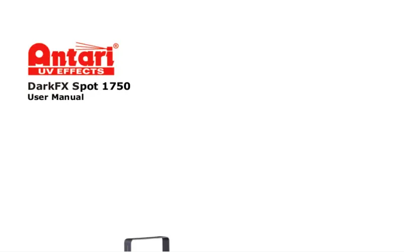 Page 1 de la notice Manuel utilisateur Antari DarkFX Spot 1750