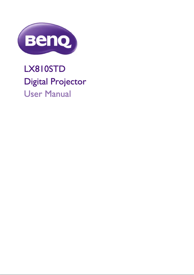 Page n°1 - Manuel utilisateur BenQ LX810STD