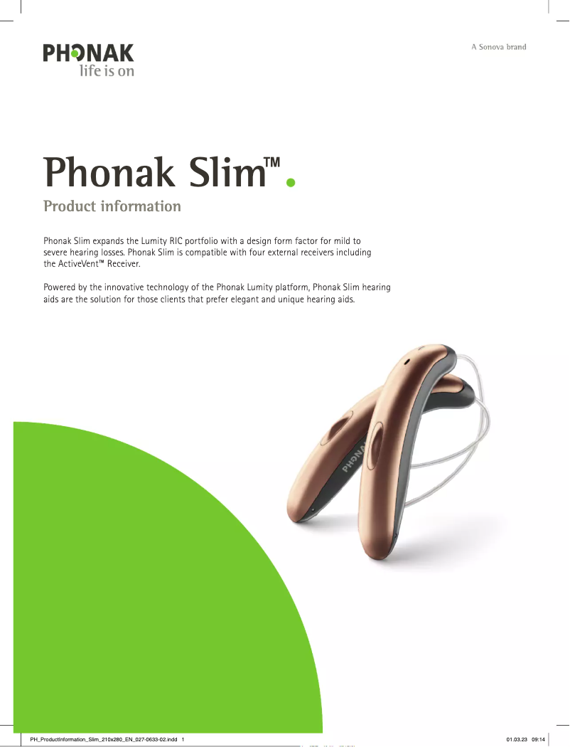 Image de la première page du manuel de l'appareil Slim L-R