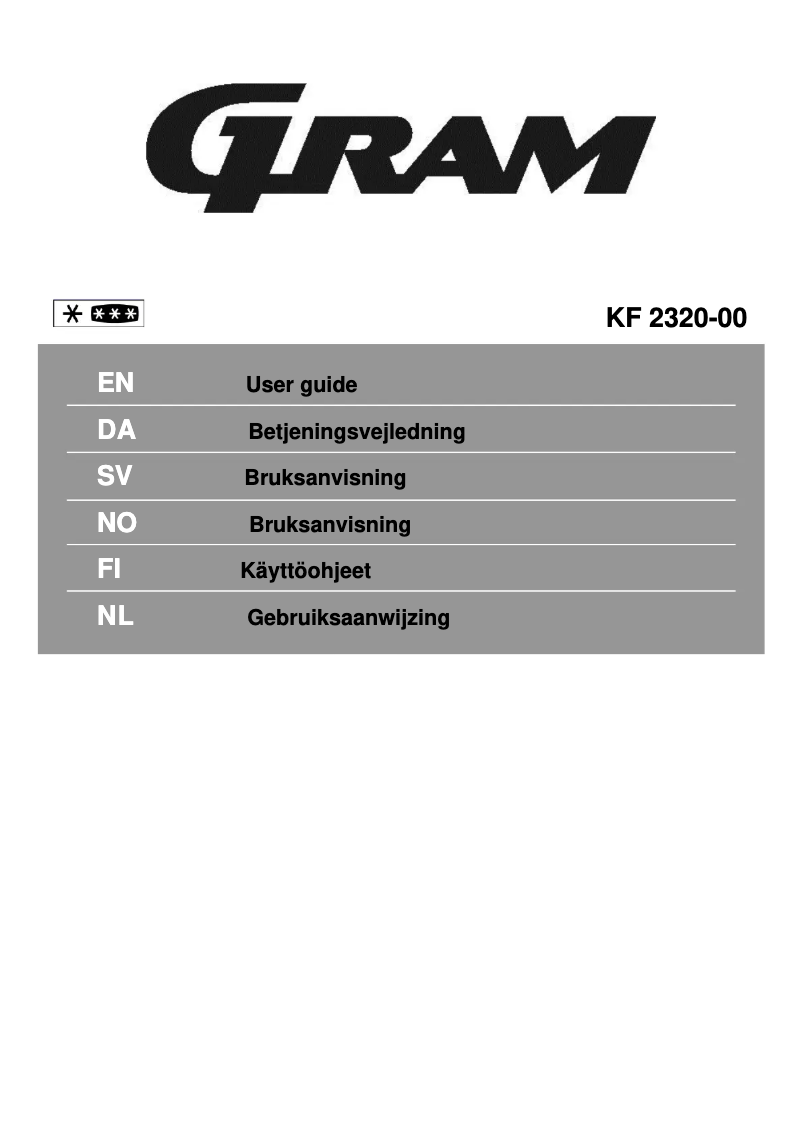 Page 1 de la notice Manuel utilisateur Gram KF 2320-00
