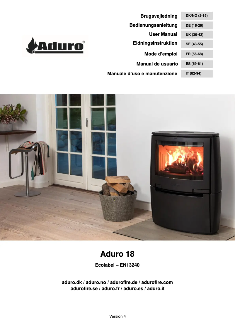 Page 1 de la notice Manuel utilisateur Aduro 18