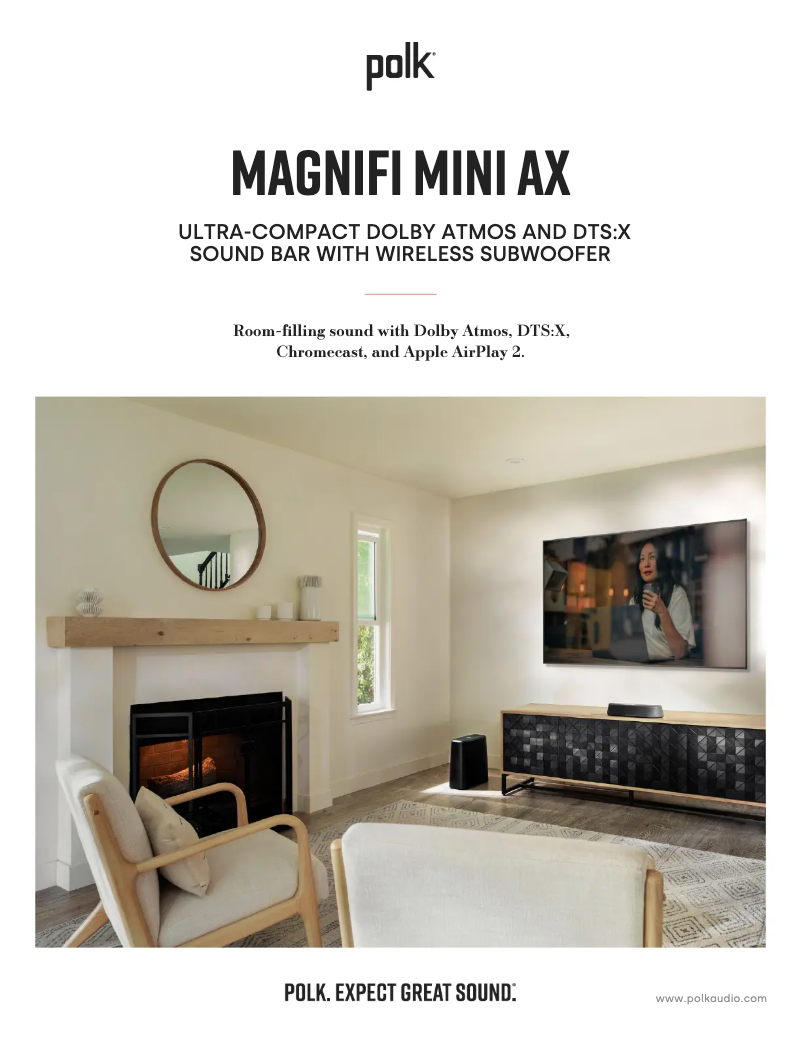 Page 1 de la notice Fiche technique Polk MagniFi Mini AX