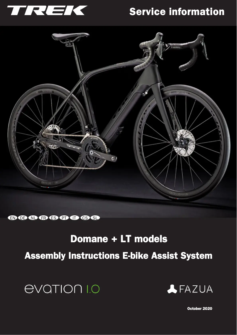 Page 1 de la notice Instructions / montage Trek Domane+ LT Gen 2