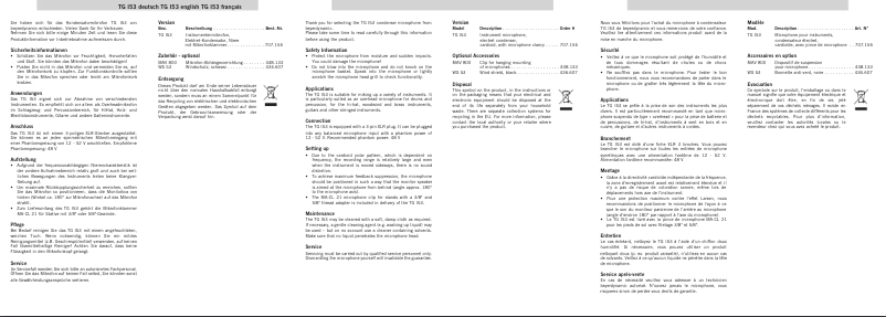 Page n°1 - Manuel utilisateur Beyerdynamic I53c