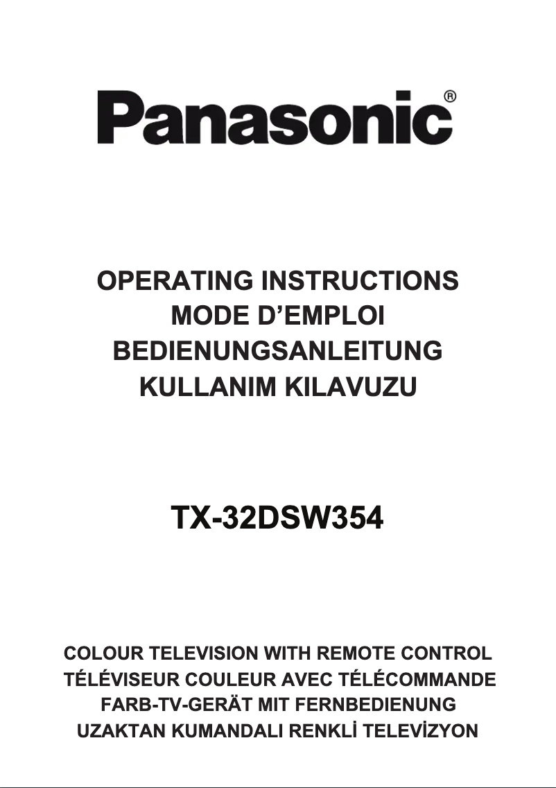 Page 1 de la notice Manuel utilisateur Panasonic TX-32DSW354