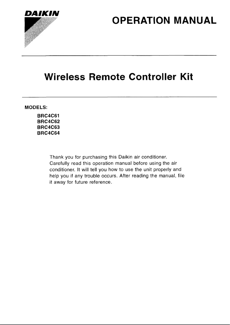 Image de la première page du manuel de l'appareil BRC4C61