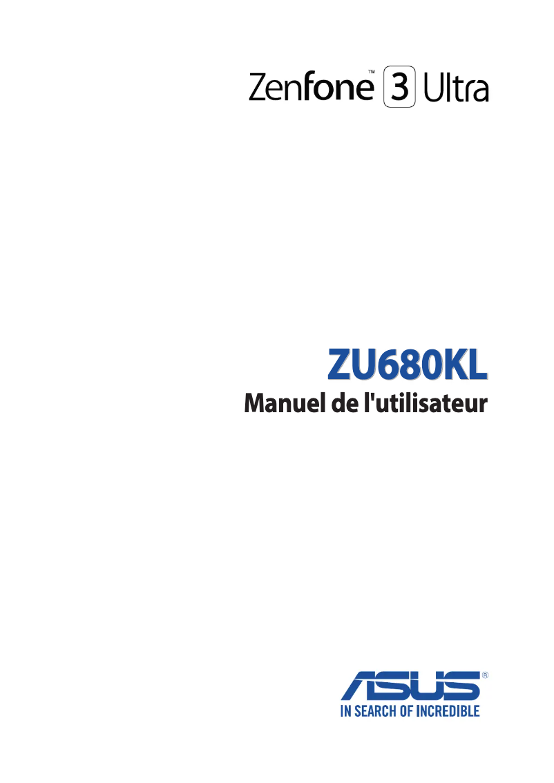 Image de la première page du manuel de l'appareil ZenFone 3 Ultra