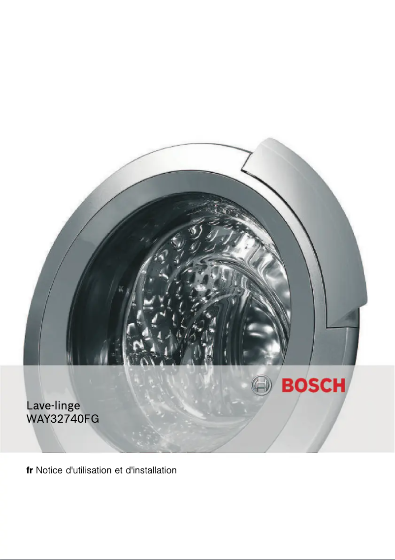 Page 1 de la notice Manuel utilisateur Bosch WAY32740FG