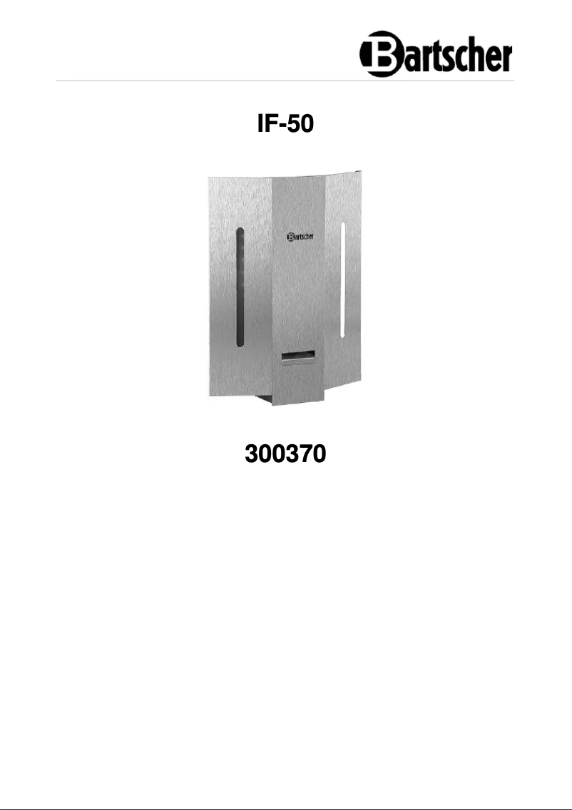 Page n°1 - Manuel utilisateur Bartscher IF-50