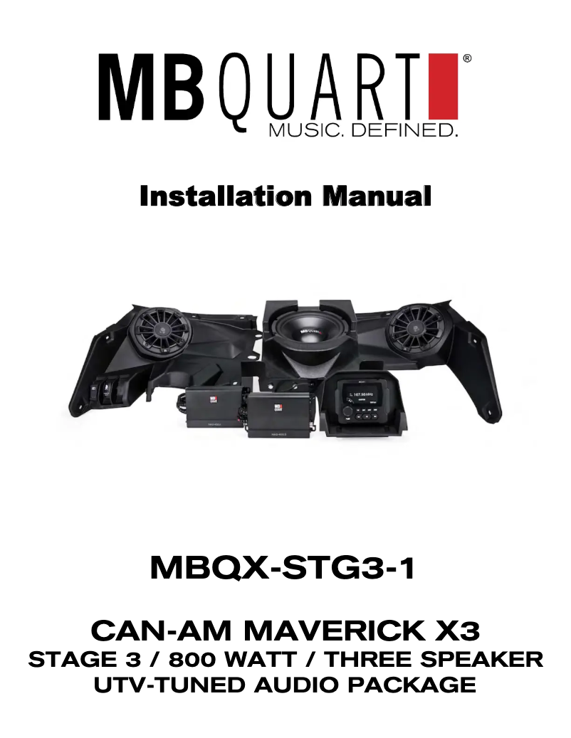 Page n°1 - Manuel utilisateur MB Quart MBQX-STG3-1