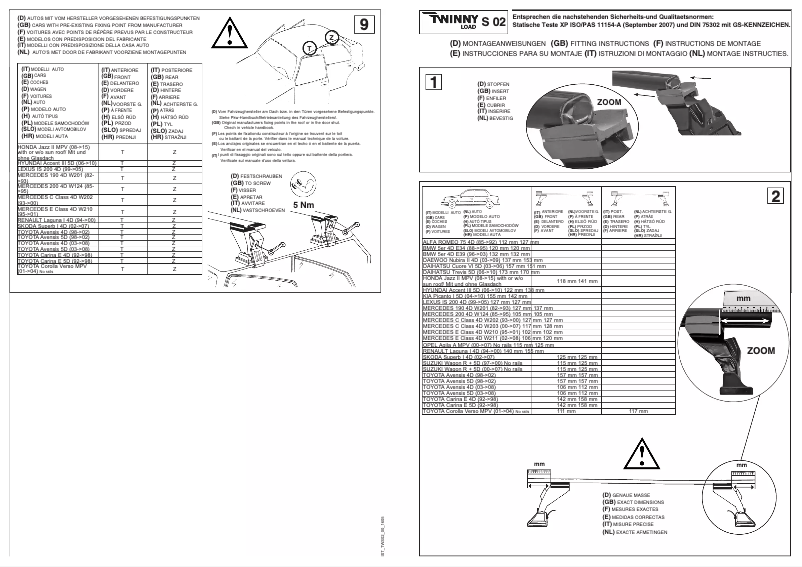 Page 1 de la notice Manuel utilisateur Twinny Load S 02