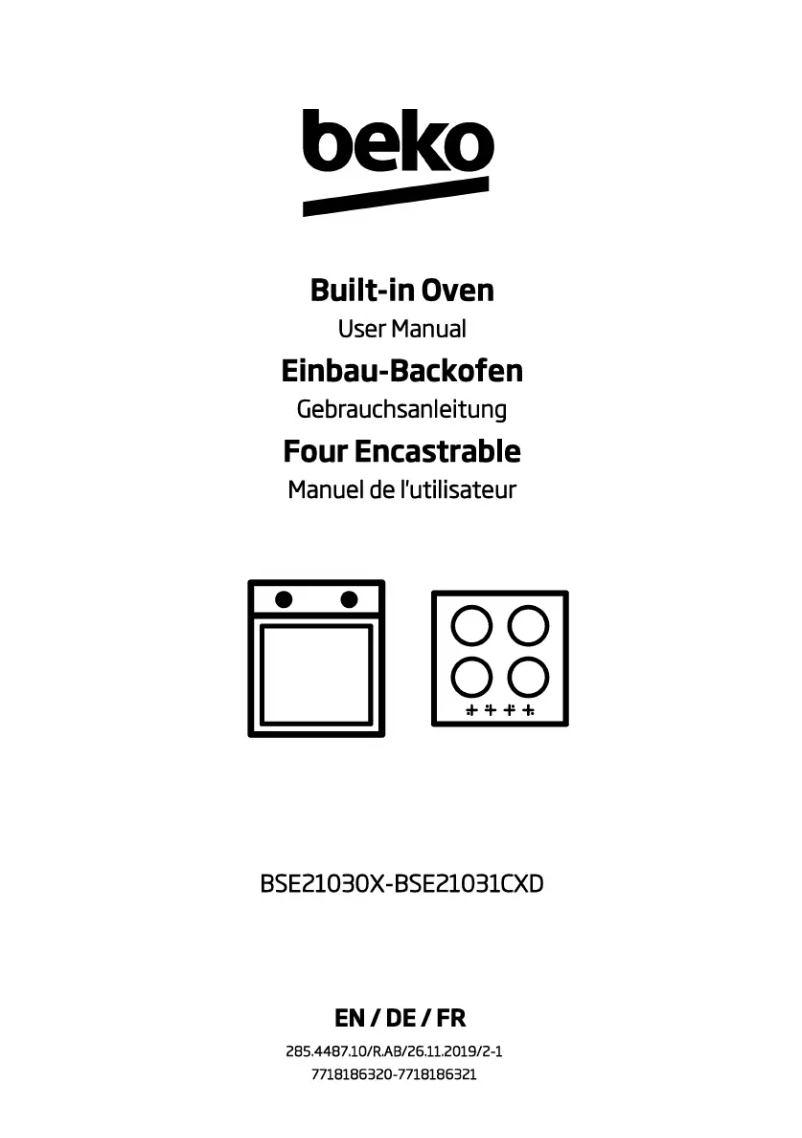 Page 1 de la notice Manuel utilisateur Beko BSE21031CXD