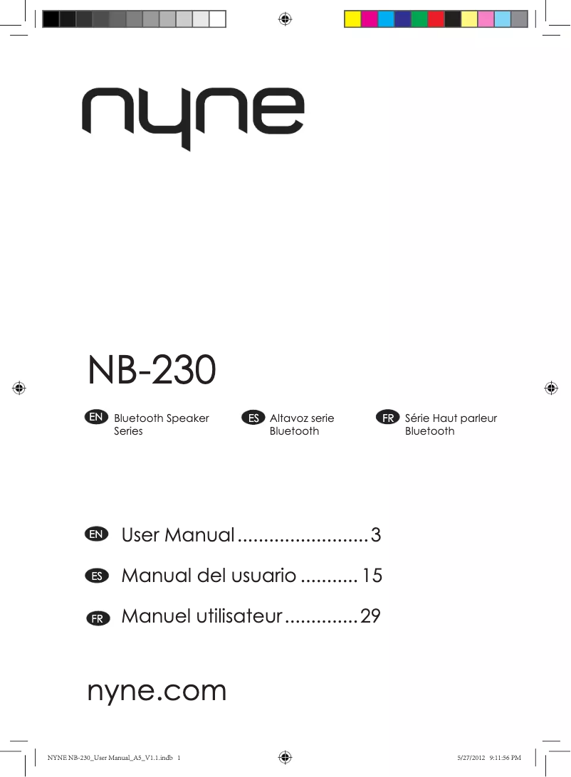 Page n°1 - Manuel utilisateur NYNE NB-230