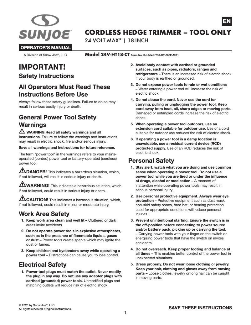 Image de la première page du manuel de l'appareil 24V-HT18-CT
