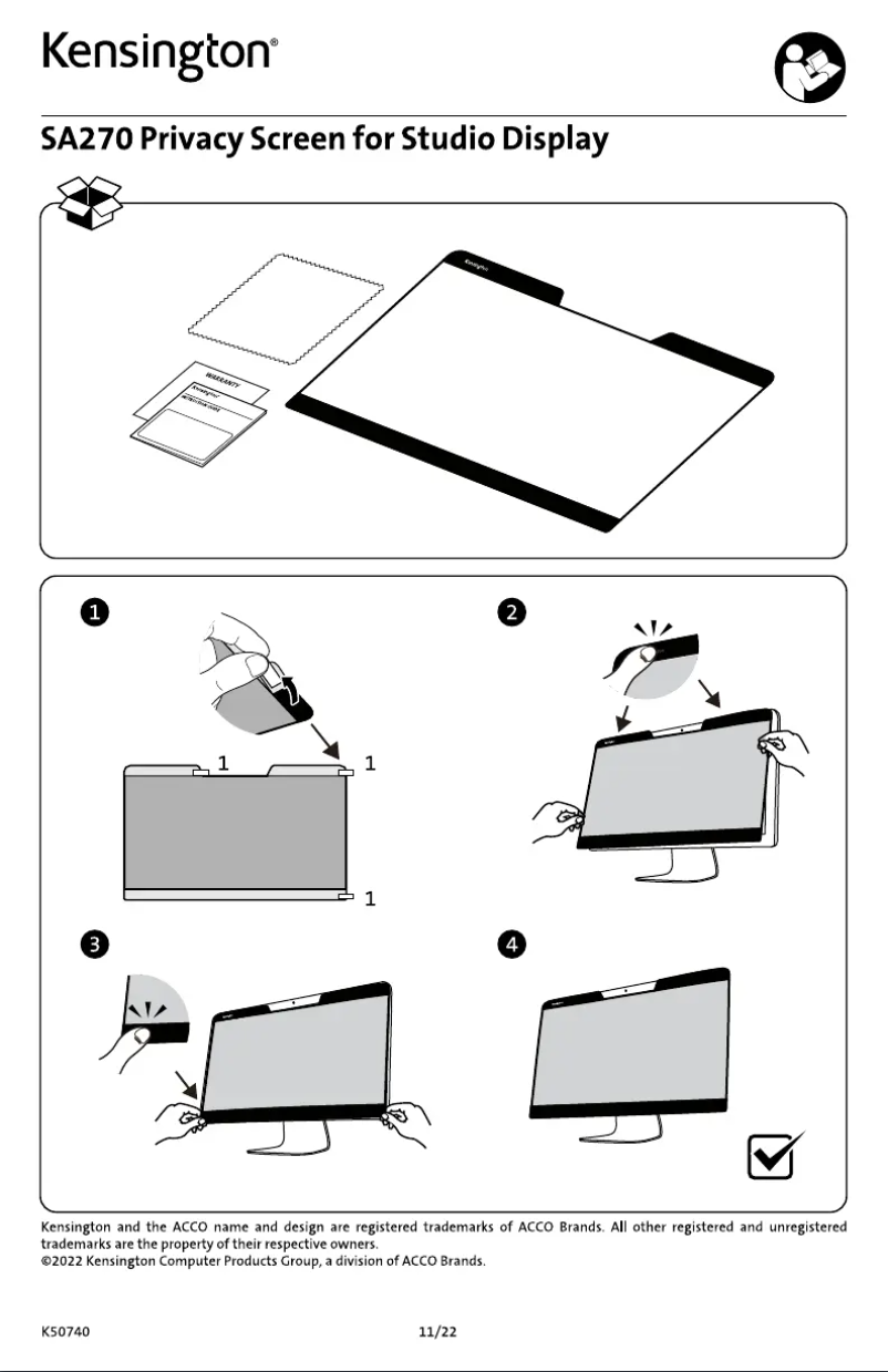 Page 1 de la notice Manuel utilisateur Kensington SA270