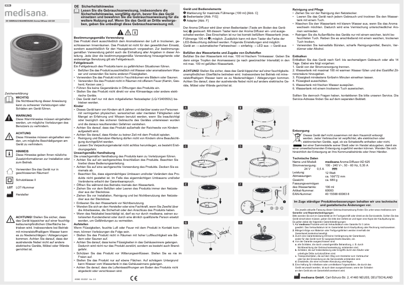 Página 1 del manual Manual de usuario Medisana AD 625