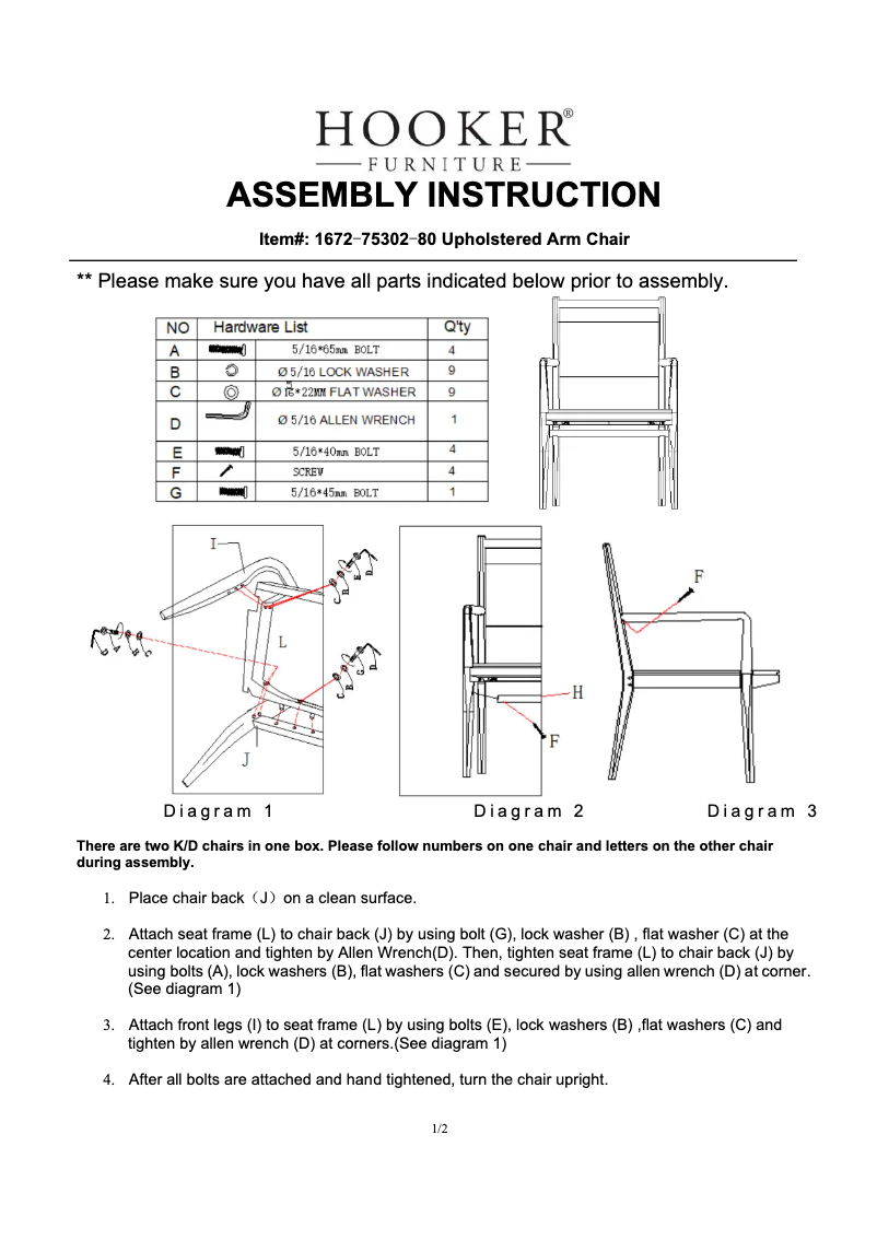 Page 1 de la notice Manuel utilisateur Hooker 1672-75302-80