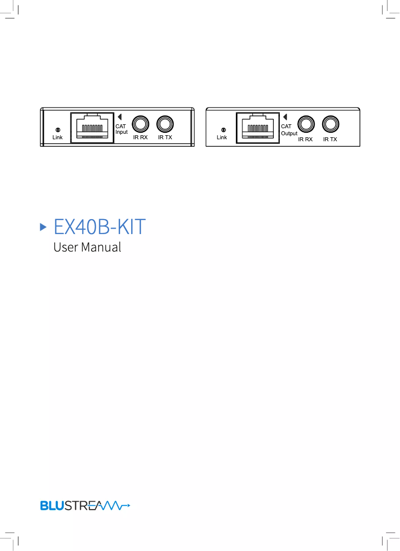 Page n°1 - Manuel utilisateur Blustream EX40B-KIT