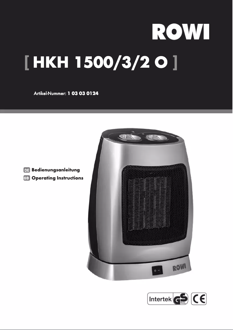 Page 1 de la notice Manuel utilisateur Rowi HKH 1500/3/2 O