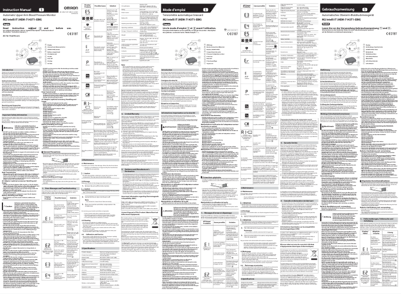 Página 1 del manual Manual de usuario Omron M2 Intelli IT