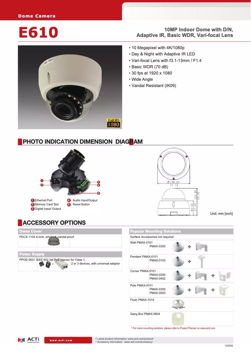 Page n°1 - Brochure ACTi E610
