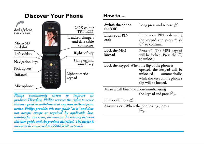 Page 1 de la notice Mode d'emploi Philips CT0598GLD