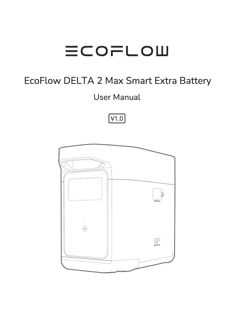 Page 1 de la notice Manuel utilisateur EcoFlow DELTA 2 Max Smart Extra Battery