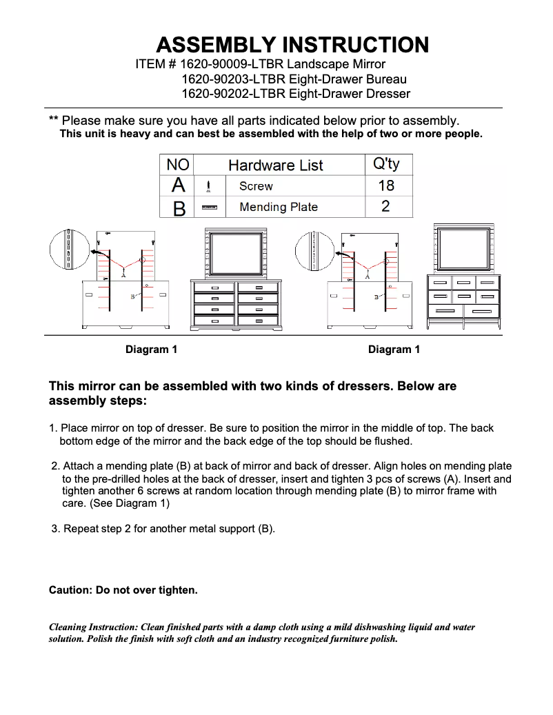 Page n°1 - Manuel utilisateur Hooker 1620-90009-LTBR