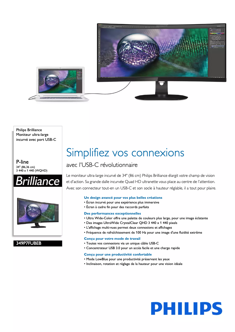 Page n°1 - Fiche technique Philips 349P7FUBEB