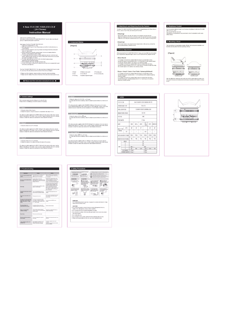 Page n°1 - Manuel utilisateur Rokinon Digital Photo HD8M-C