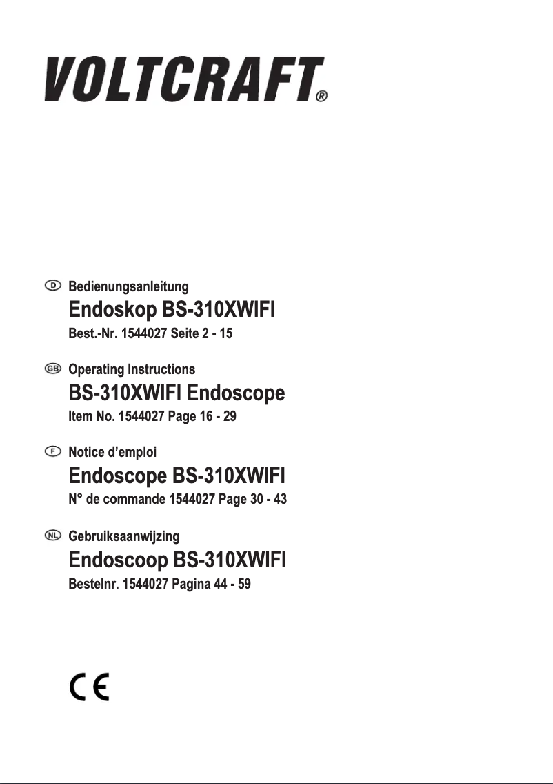 Page 1 de la notice Manuel utilisateur Voltcraft BS-310XWIFI