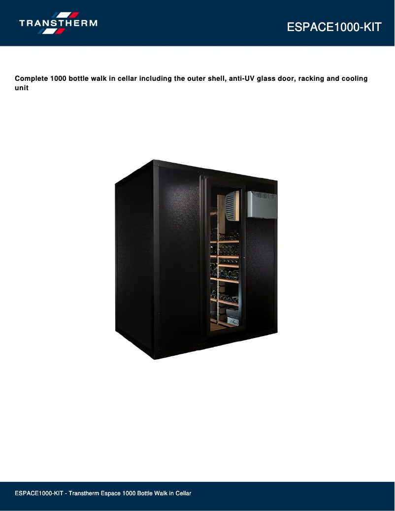 Page 1 de la notice Fiche technique Vintec ESPACE1000-KIT