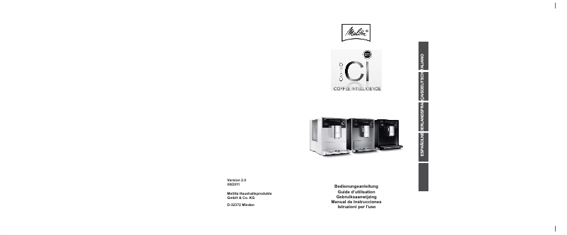 Page n°1 - Manuel utilisateur Melitta Caffeo CI Special Edition