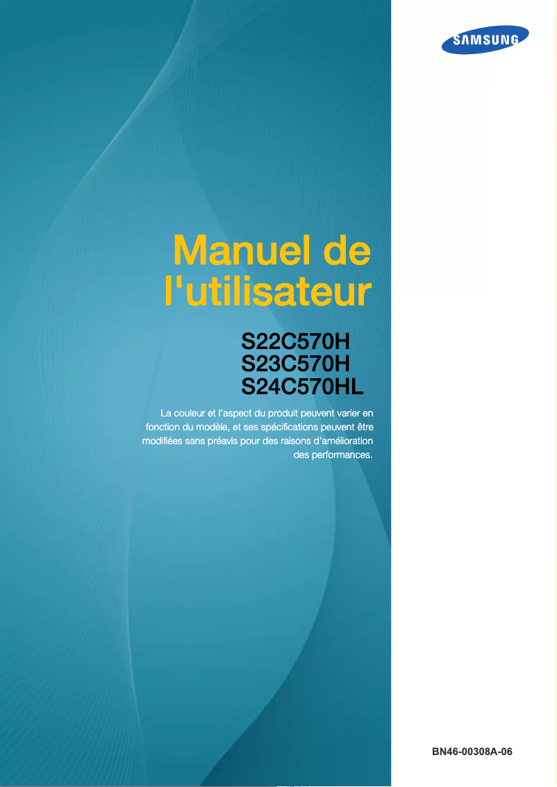 Page 1 de la notice Manuel utilisateur Samsung SyncMaster S22C570H