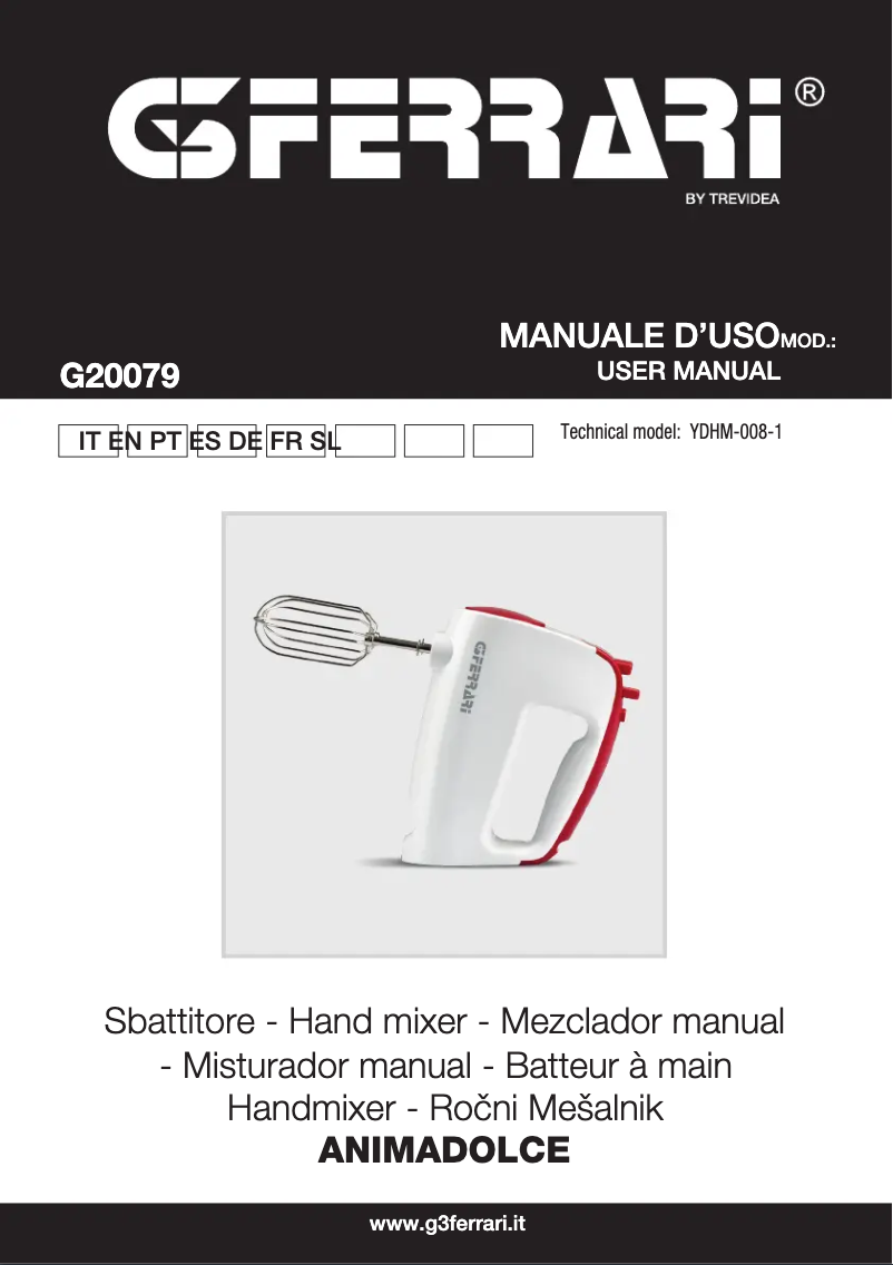 Page 1 de la notice Manuel utilisateur G3 Ferrari Animadolce G20079
