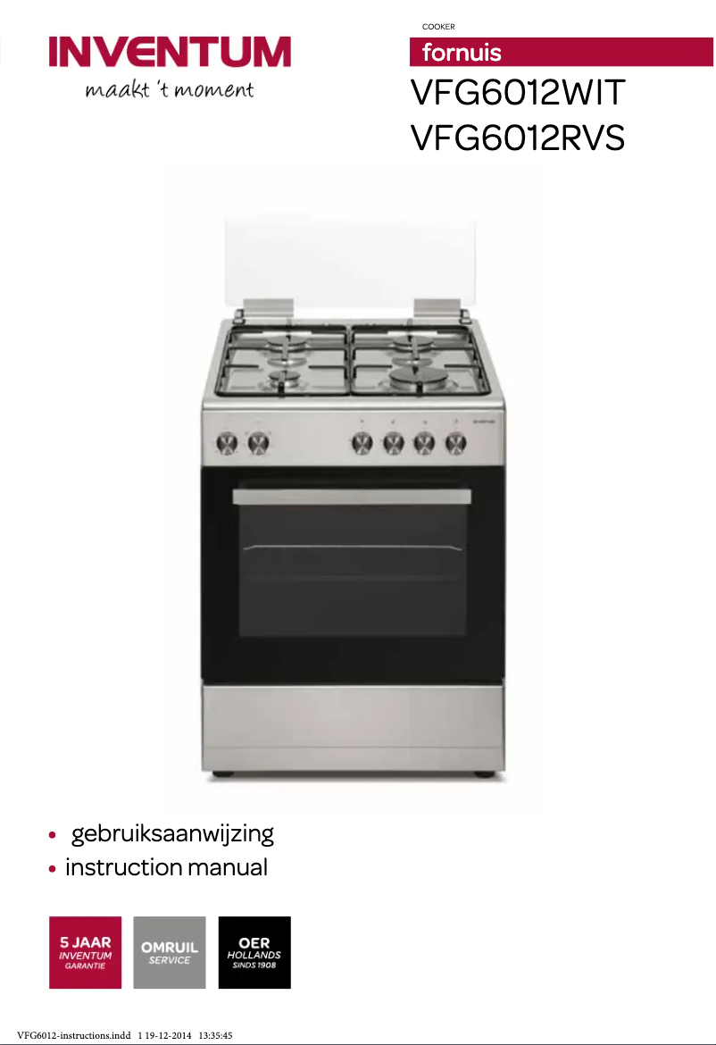 Image de la première page du manuel de l'appareil VFG6012WIT