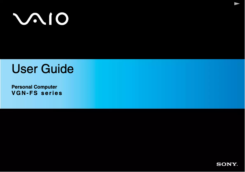 Page n°1 - Manuel utilisateur Sony Vaio VGN-FS515B