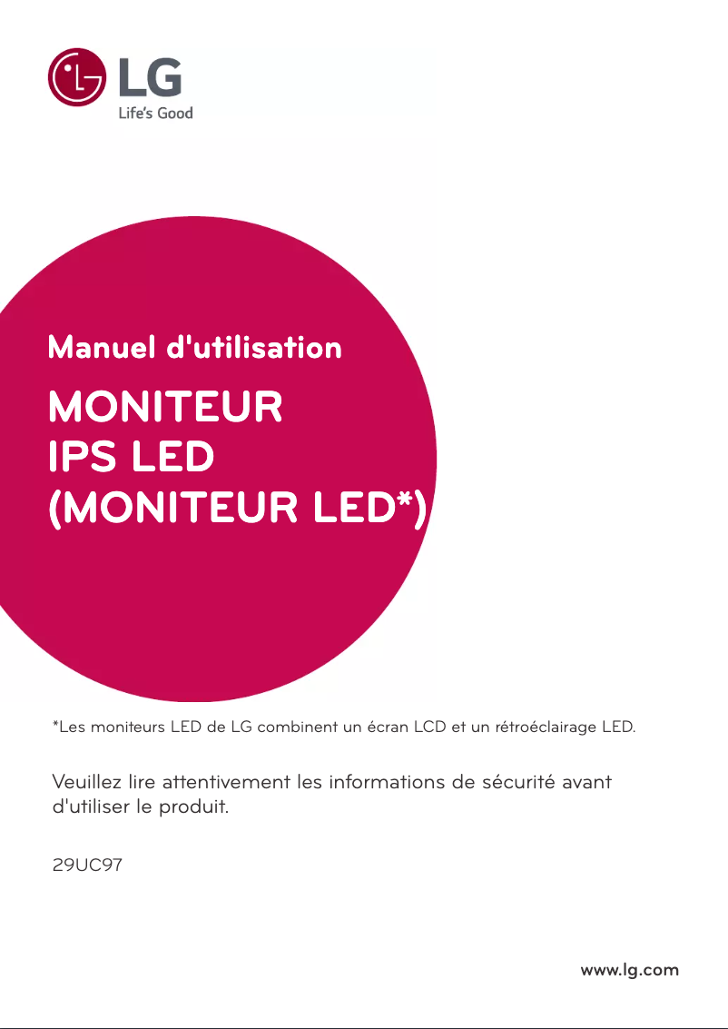 Page n°1 - Manuel utilisateur LG 29UC97-S