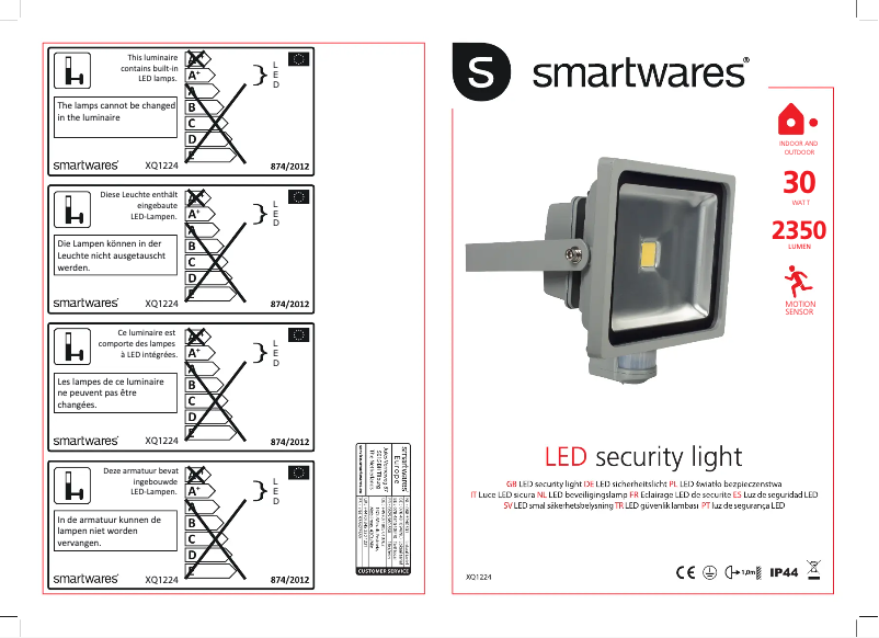 Page 1 de la notice Manuel utilisateur Smartwares XQ1244