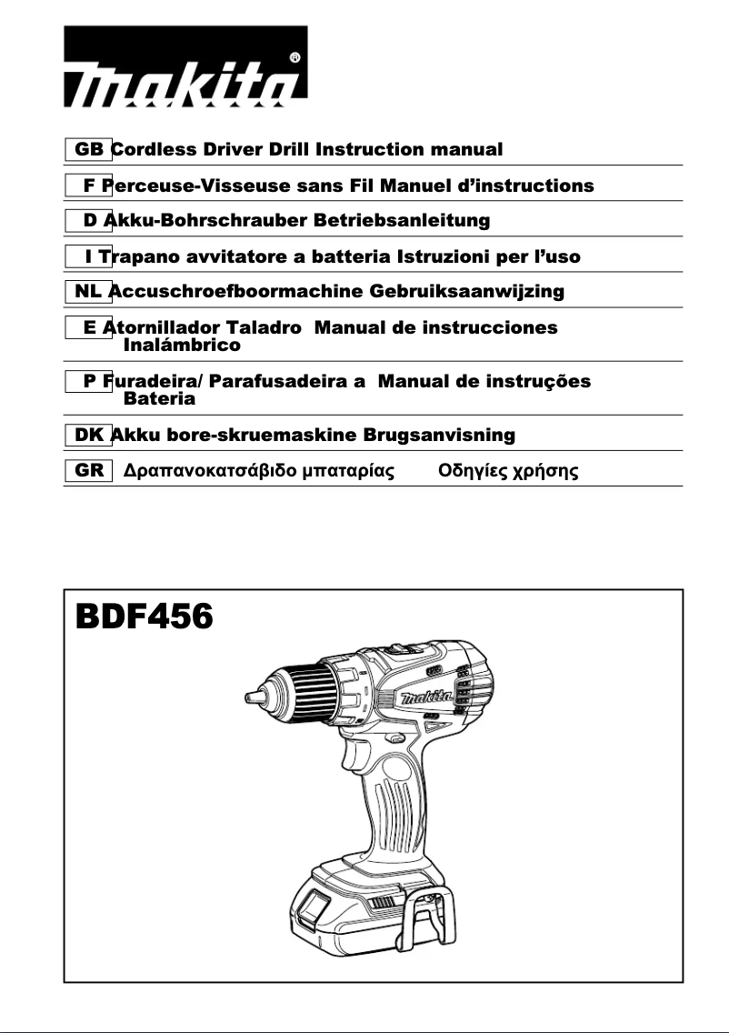 Page 1 de la notice Manuel utilisateur Makita BDF456RFX