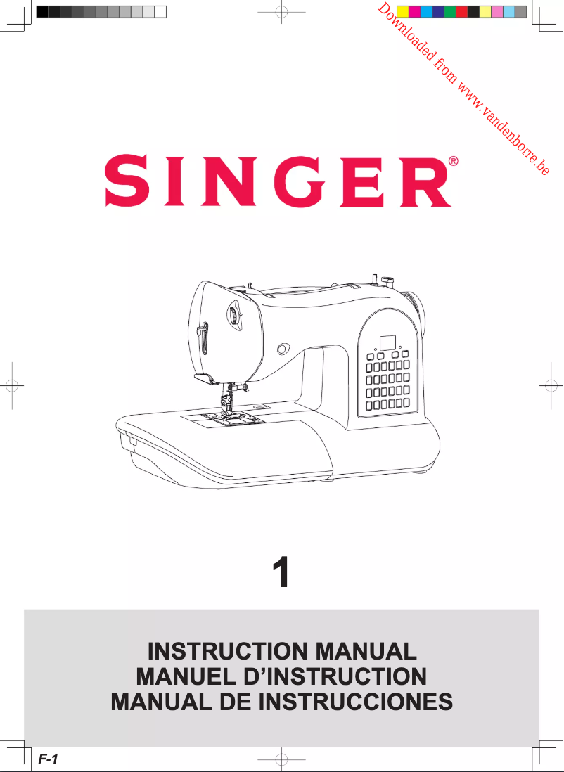 Page n°1 - Manuel utilisateur Singer F One