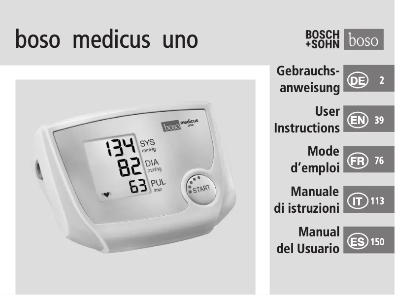 Página 1 del manual Manual de usuario Boso Medicus Uno