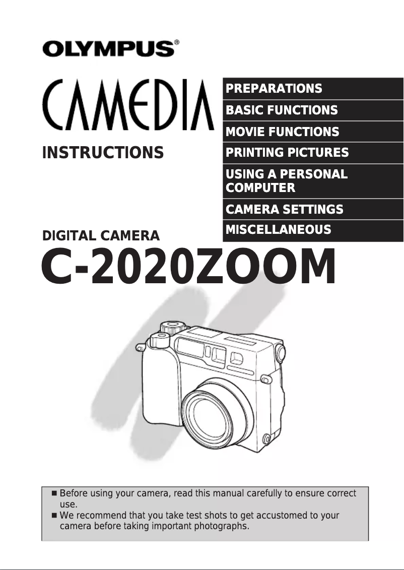 Image de la première page du manuel de l'appareil C-2020