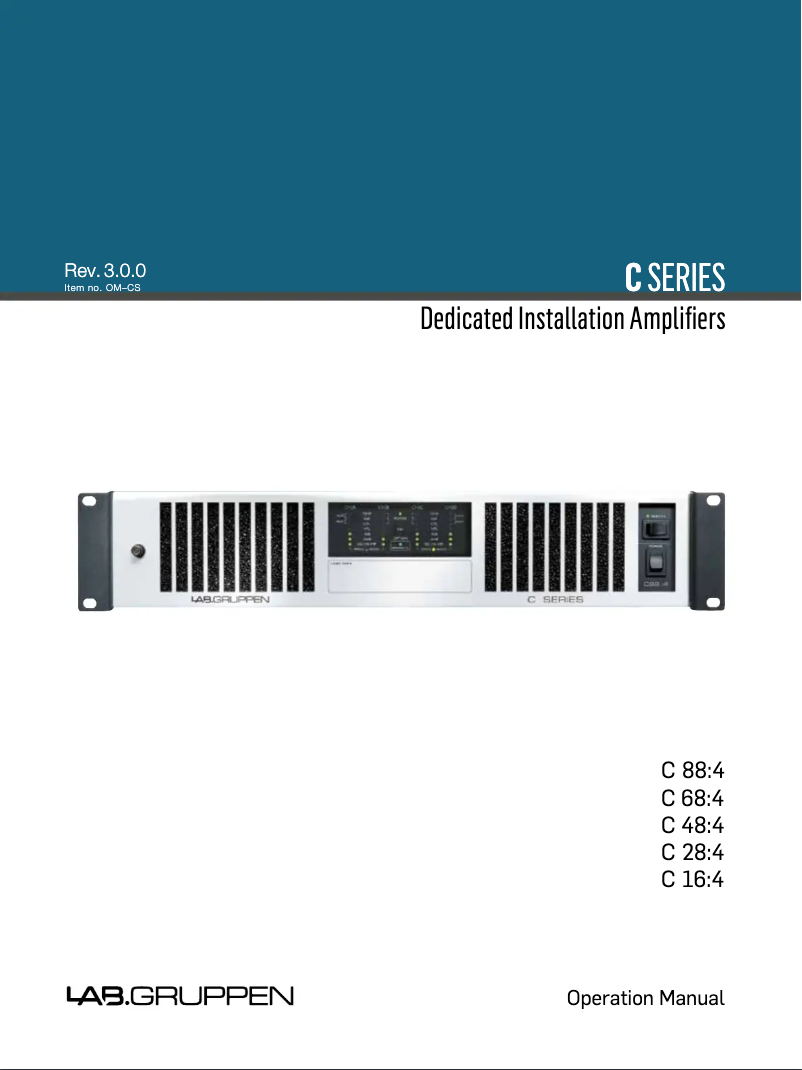 Page 1 de la notice Manuel utilisateur Lab Gruppen C68:4