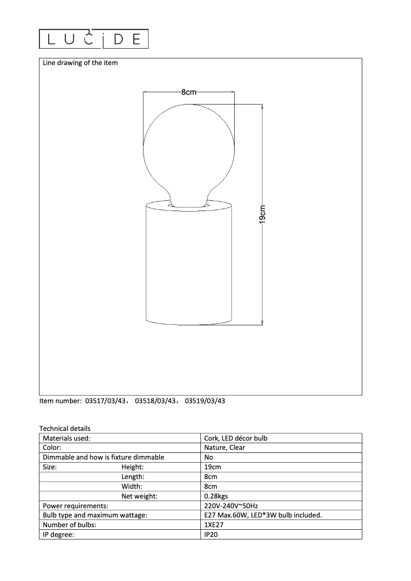 Image de la première page du manuel de l'appareil Corky 03518/03/43