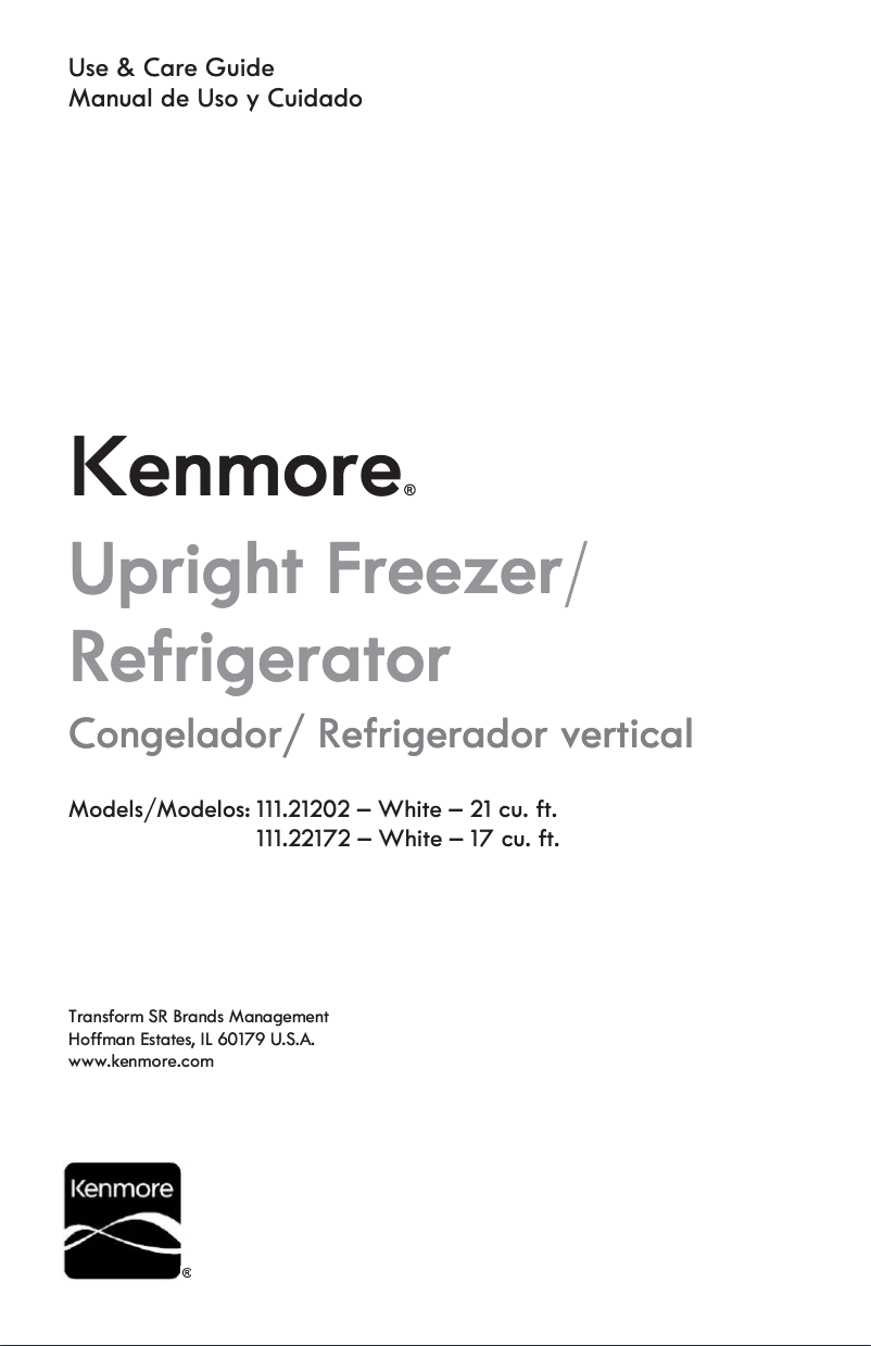Page 1 de la notice Manuel utilisateur Kenmore 111.21202