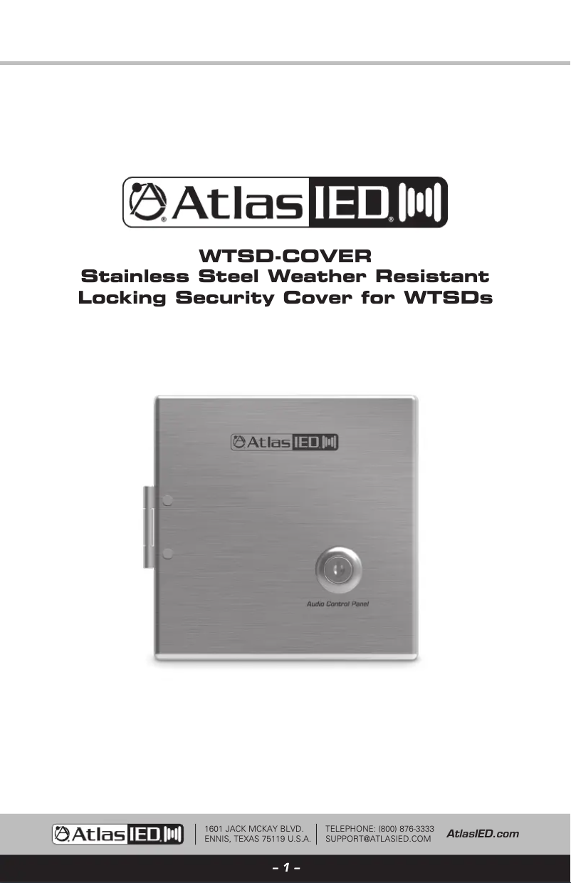 Page 1 de la notice Manuel utilisateur Atlas Sound WTSD-COVER