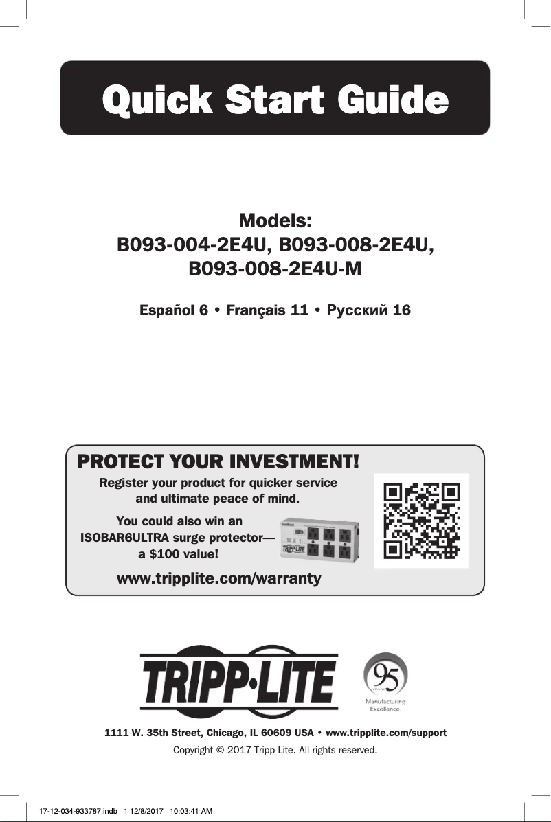 Page n°1 - Manuel utilisateur Tripp Lite B093-008-2E4U-M